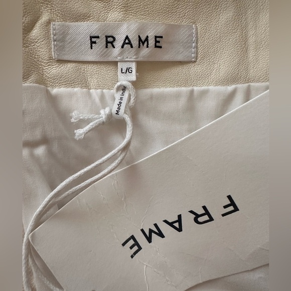 NWT Frame Cream Nina Leather Mini Dress - Picture 8 of 8